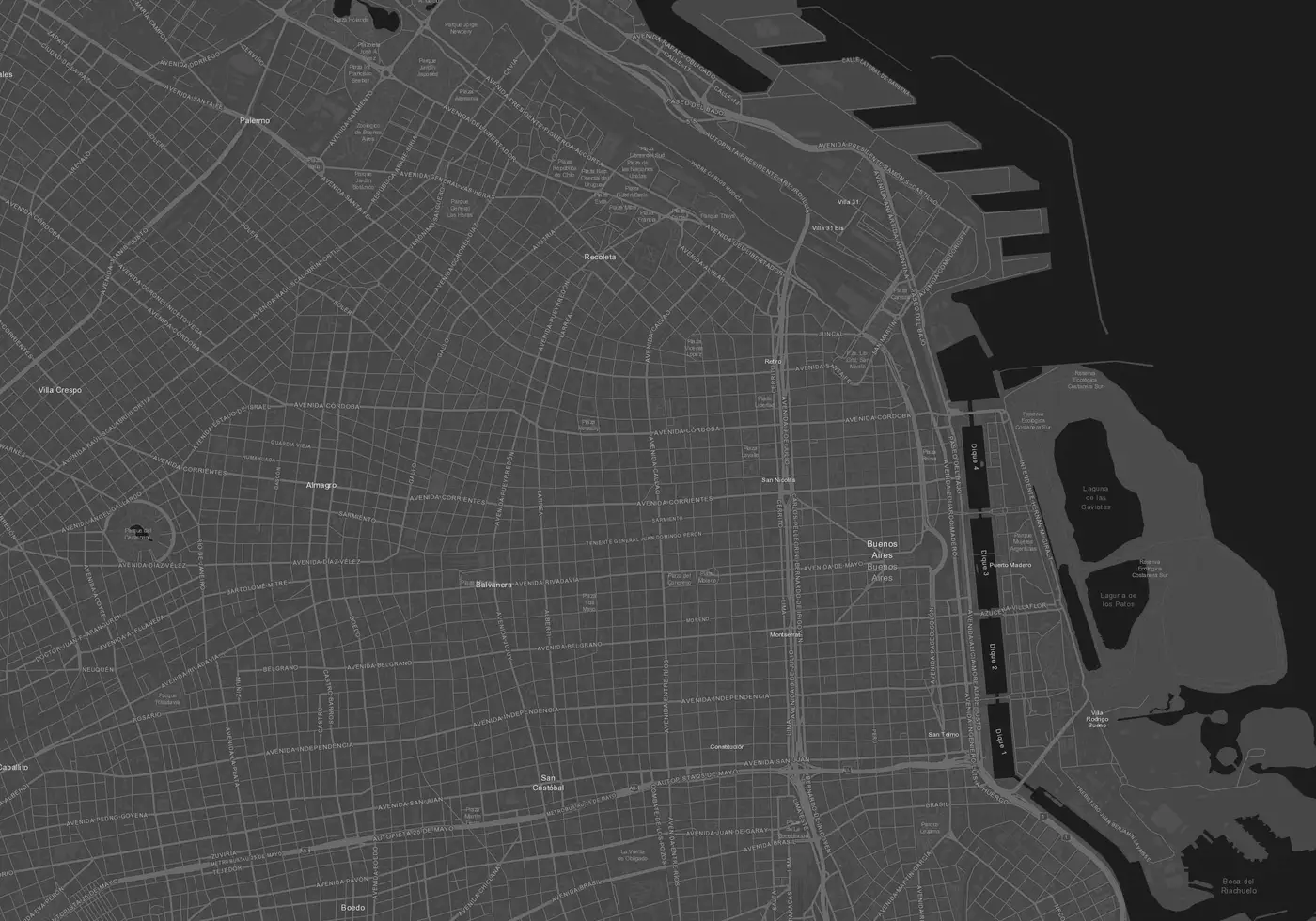 Mapa de ruas de Buenos Aires