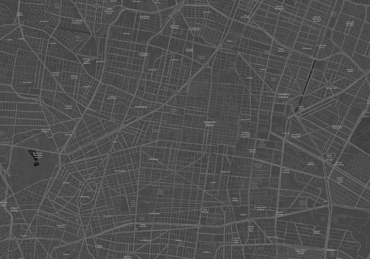 Mapa de ruas da Cidade do México