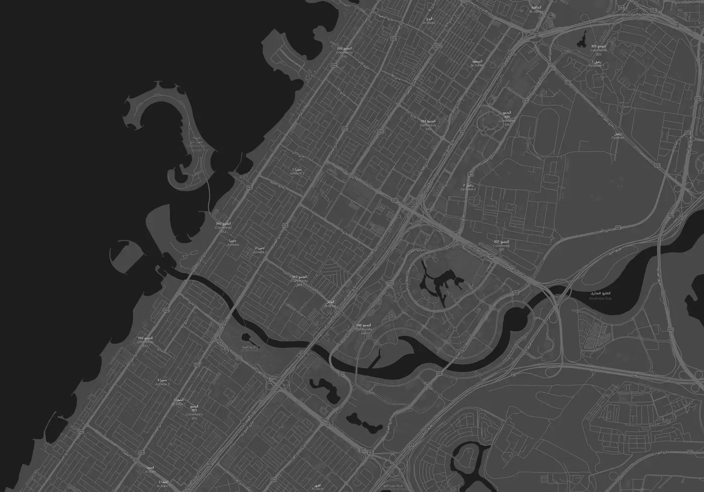 Mapa de ruas de Dubai