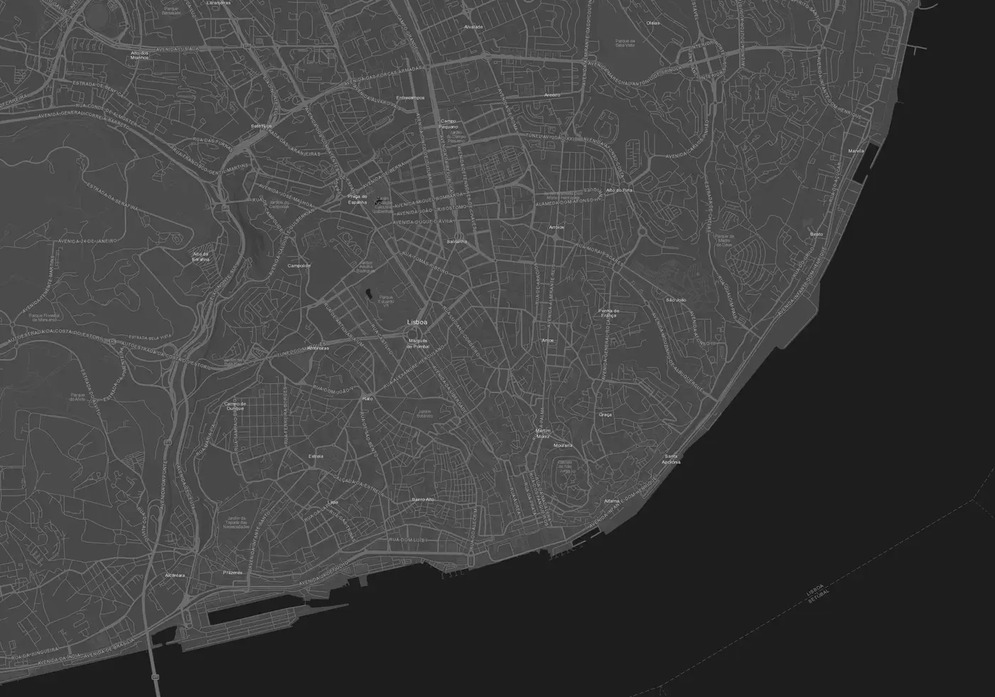 Mapa de ruas de Lisboa