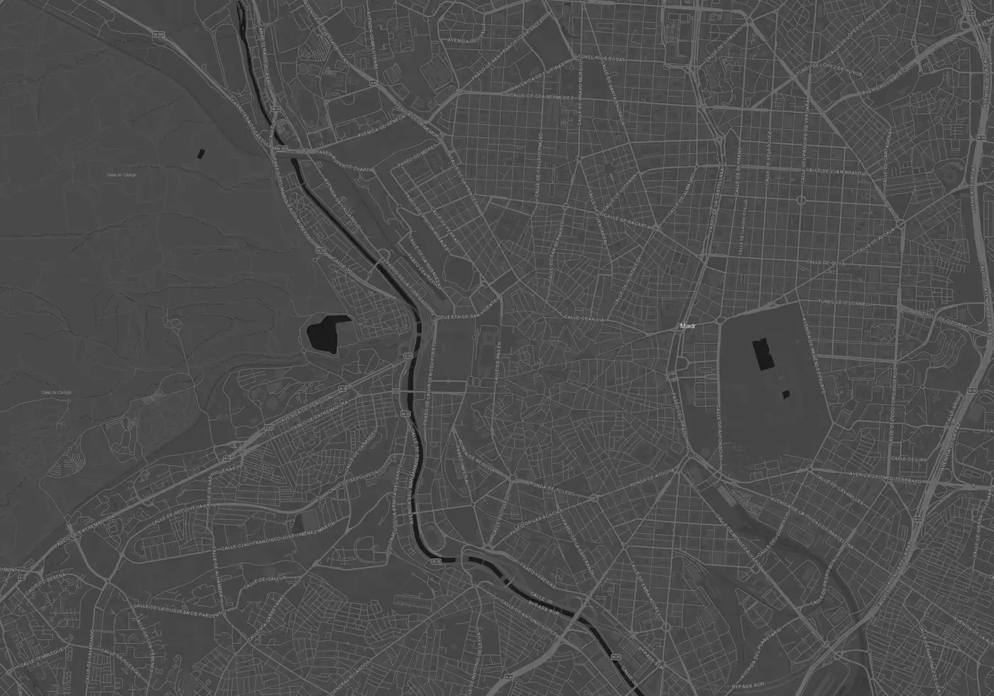Mapa de ruas de Madri
