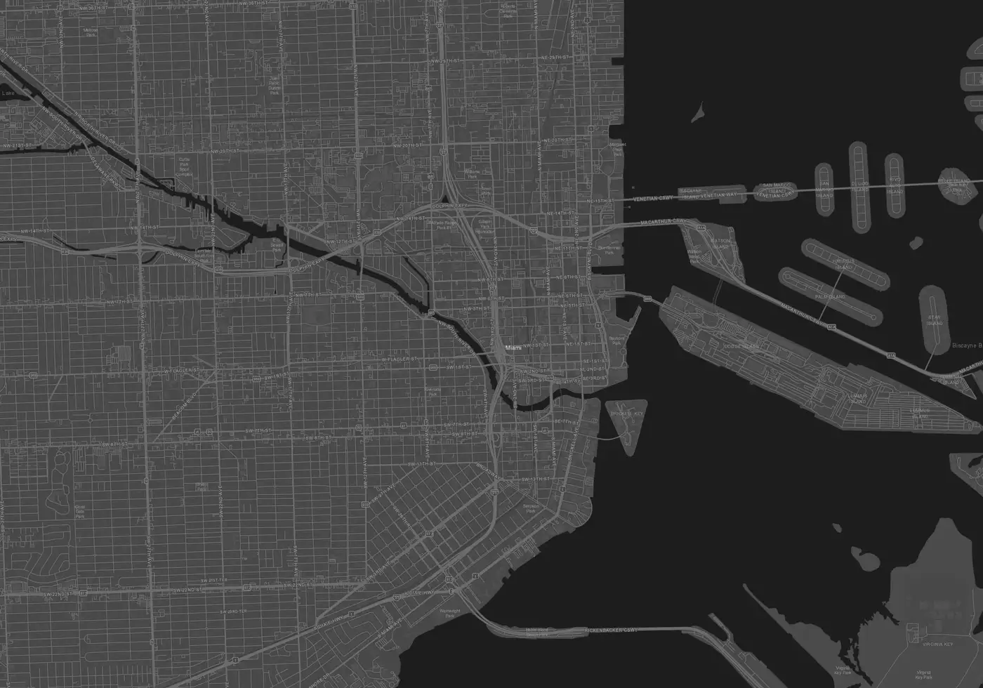 Mapa de ruas de Miami
